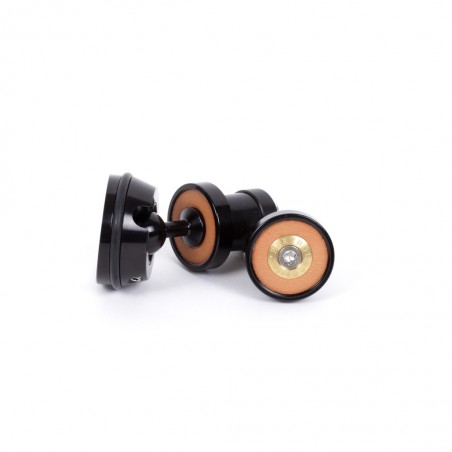 Espejo retrovisor para bicicleta Berthoud extremo del manillar de cuero anodizado negro