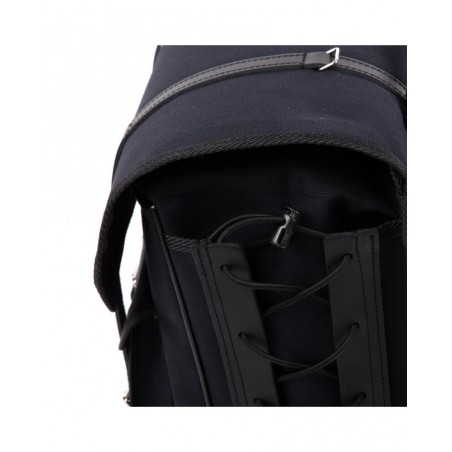 Sidofack med låg profil för vandrare Berthoud svart bomullscanvas svart färgat vegetabiliskt läder