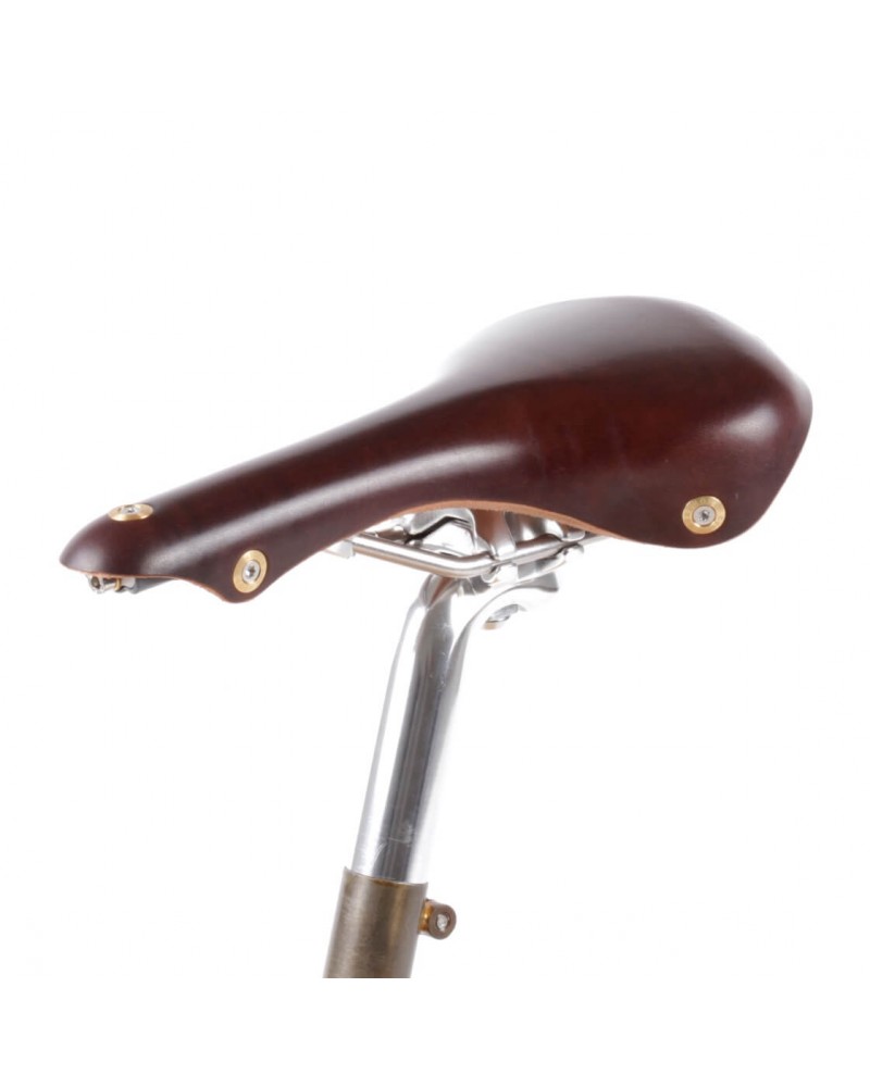 Selle vélo cuir course rails titane Berthoud Galibier