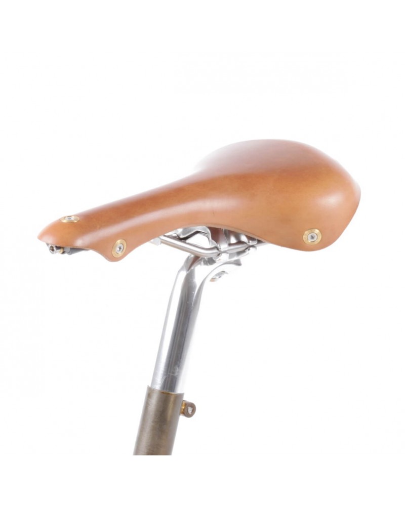 Selle vélo cuir course rails titane Berthoud Galibier