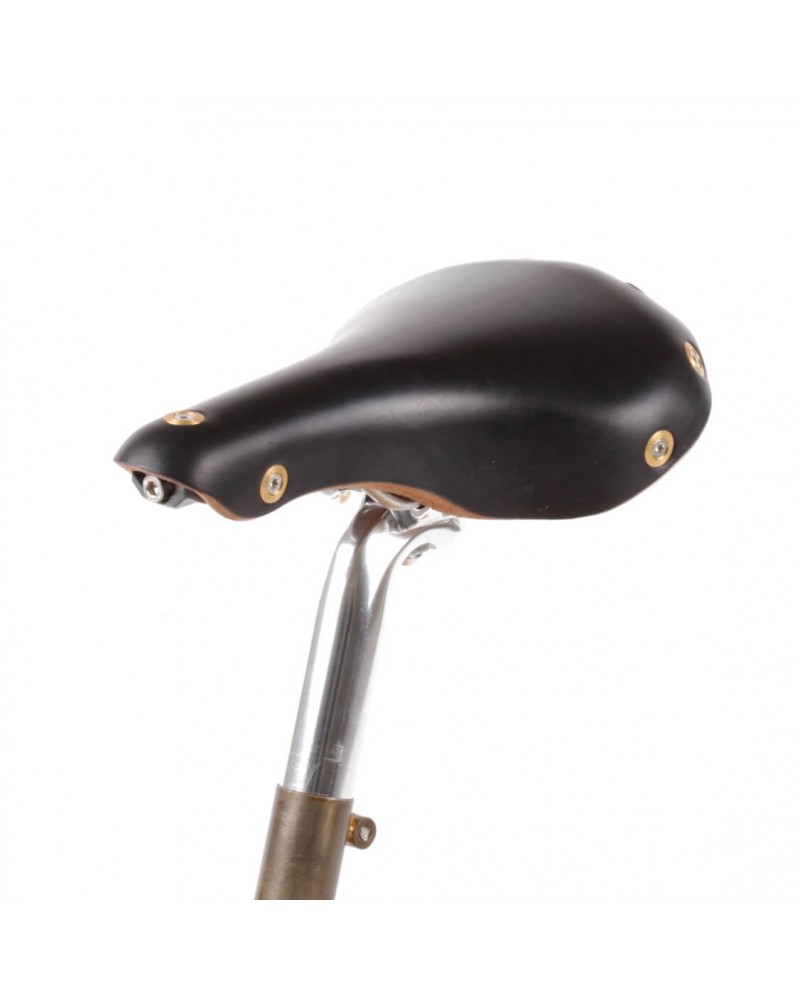 Selle vélo cuir dame rails titane randonnée Berthoud Agnel