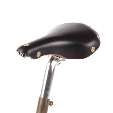 Selle vélo cuir dame rails titane randonnée Berthoud Agnel