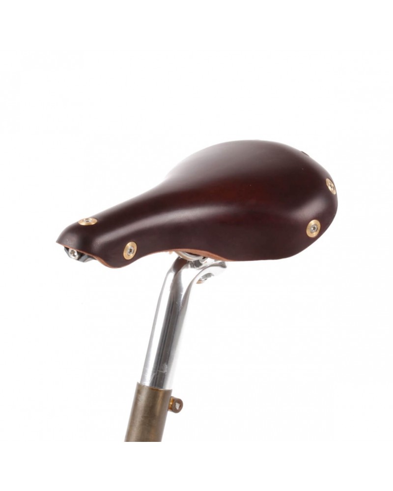 Selle vélo cuir dame rails titane randonnée Berthoud Agnel