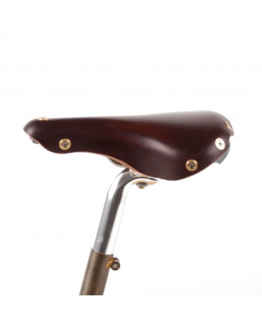 Selle vélo cuir dame rails titane randonnée Berthoud Agnel 2