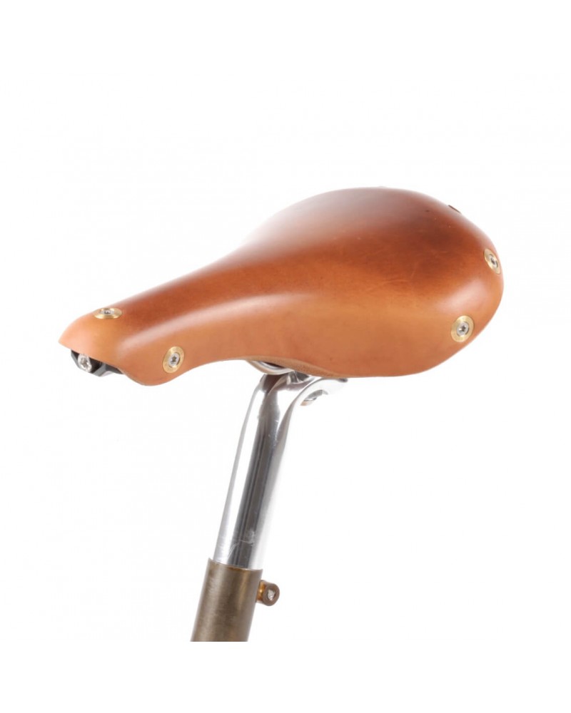 Selle vélo cuir dame rails titane randonnée Berthoud Agnel