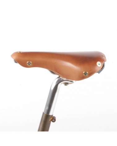 Selle vélo cuir dame rails titane randonnée Berthoud Agnel 2