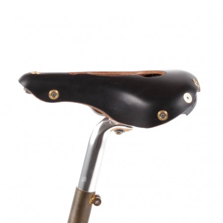 Öppen cykelsadel i läder för damer med nervus pudendus Berthoud Marie Blanque