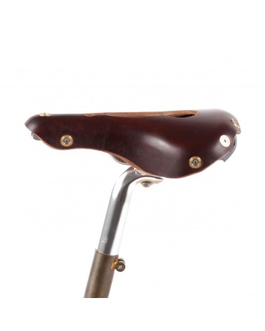 Selle vélo cuir ouvert dame randonnée nerf pudendal Berthoud Marie Blanque 2