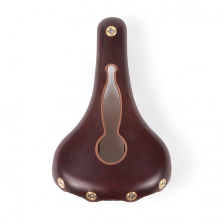 Öppen cykelsadel i läder för damer med nervus pudendus Berthoud Marie Blanque