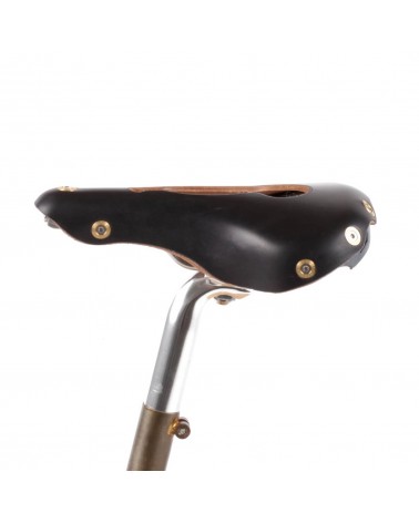 Leather saddle Agnel open black 2