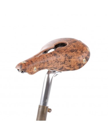 Öppen cykelsadel i läder för damer med nervus pudendus Berthoud