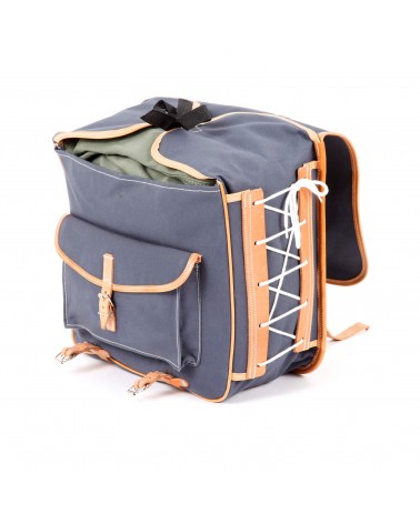 borsa anteriore classic randonneur lowrider grigio cotone canvas vegtan pelle naturale 2