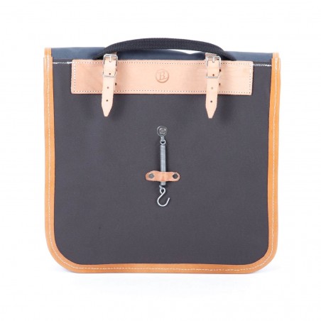 classic randonneur lowrider voortas grijs katoen canvas vegtan natuurlijk leder