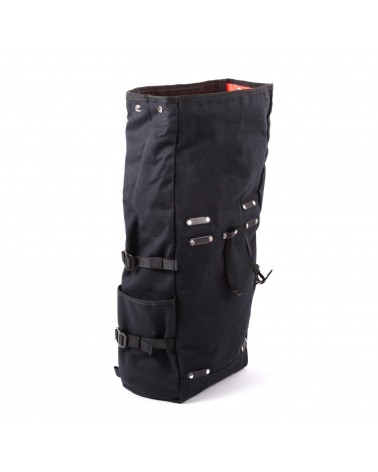 konvertibel sidetaske rolltop rygsæk sort bomuldslærred 2