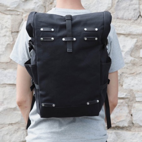 zaino convertibile berthoud urban commuter pannier nero cotone canvas