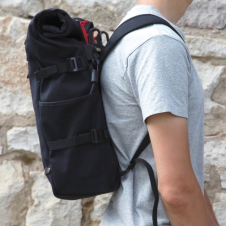 zaino convertibile berthoud urban commuter pannier nero cotone canvas