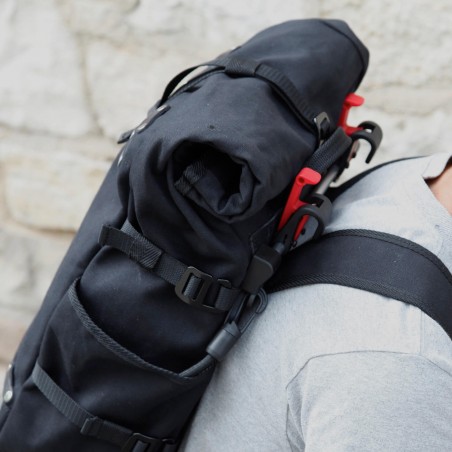 zaino convertibile berthoud urban commuter pannier nero cotone canvas