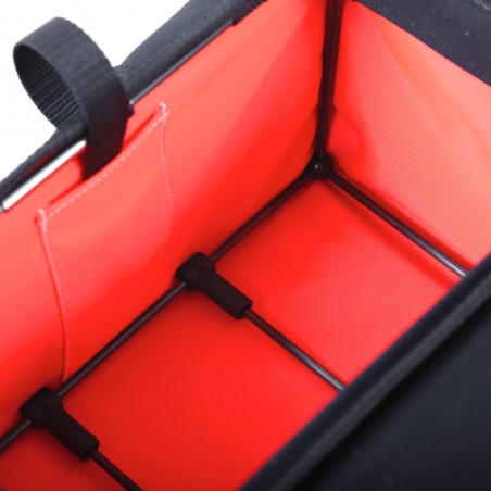 styrväska berthoud randonneur svart bomullscanvas och svart vegetabiliskt läder