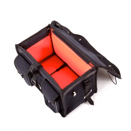 ohjaustankolaukku berthoud randonneur musta puuvillakangas ja musta kasvisnahka