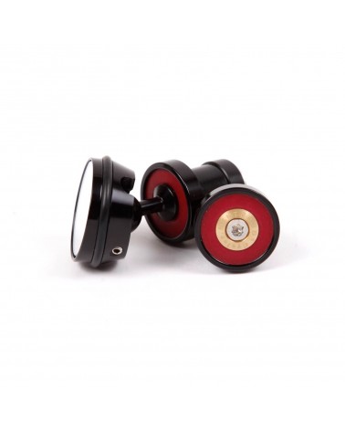 specchio bar-end randonneur berthoud edizione limitata in pelle lavorata a macchina verde rosso