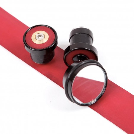 specchio bar-end randonneur berthoud edizione limitata in pelle lavorata a macchina verde rosso