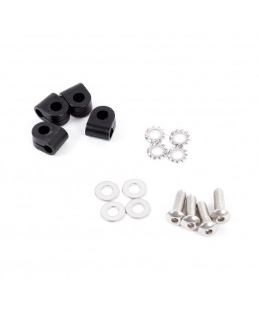 klemmer og skruer til fastgørelse af rammeskærmstænger