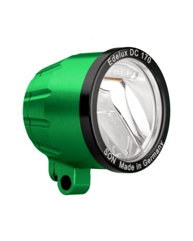 Faro Edelux DC 170 SON para dinamos de buje - Verde claro