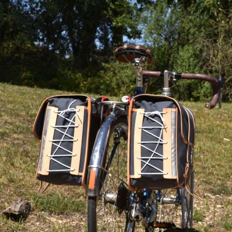 GB367 Set di borse con fissaggi Klickfix - Grigio/Naturale