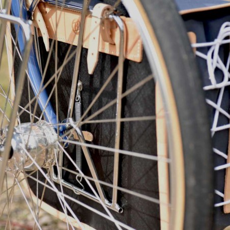 GB372 Set di borse con cinghia in pelle e fissaggi a molla - Grigio/Naturale