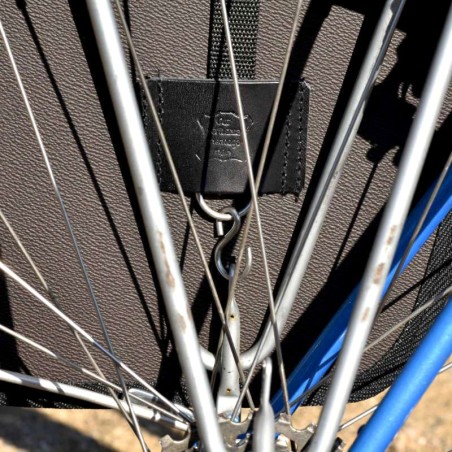 Lavprofilerede sidetasker til vandrere Berthoud sort bomuldscanvas sort indfarvet vegetabilsk læder