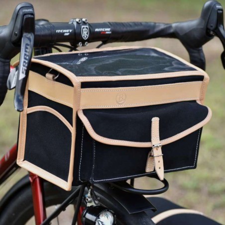 Bolsa de manillar para bicicleta GB2086 - Negro/Natural