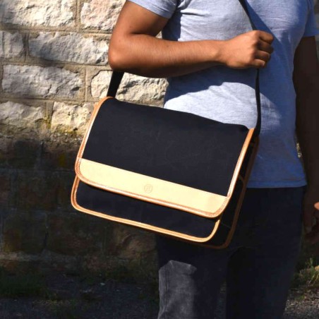 Messenger Style Tasche - schwarz