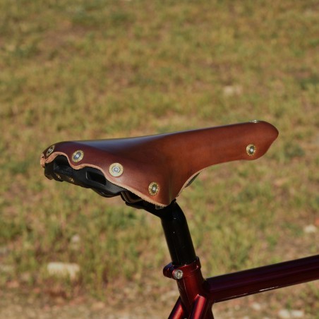 Selle vélo cuir randonnée rails titane Berthoud Aravis