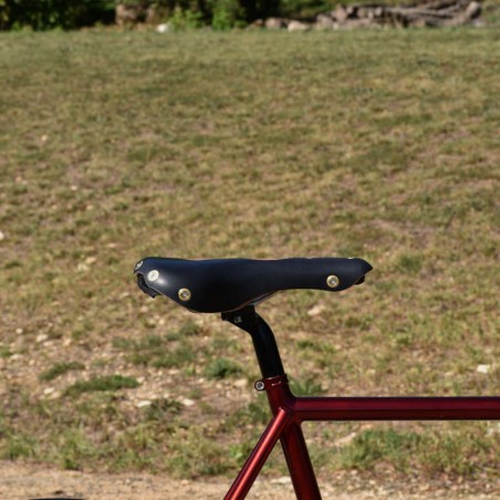 Lederen zadel Aravis open zwart