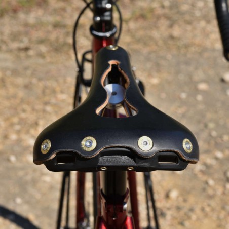 Cykelsadel i læder med åben pudendusnerve Berthoud Aravis