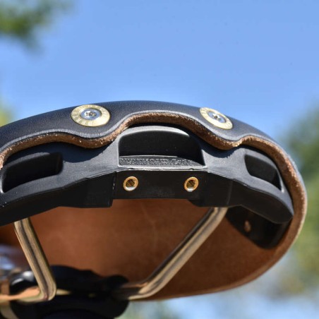 Lederen zadel Aravis open zwart