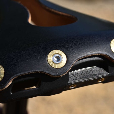 Lederen zadel Aravis open zwart