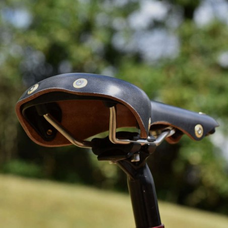 Racer-sadelskinner i læder titanium Berthoud Galibier