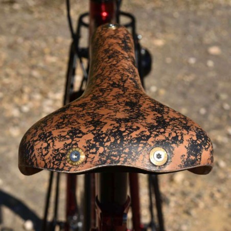 Racer-sadelskinner i læder titanium Berthoud Galibier