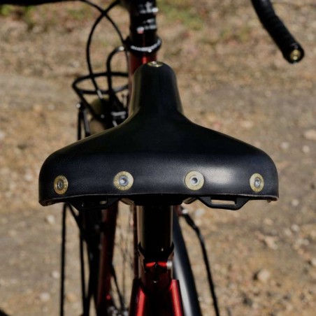 Selle vélo cuir ville rails titane Berthoud Vars