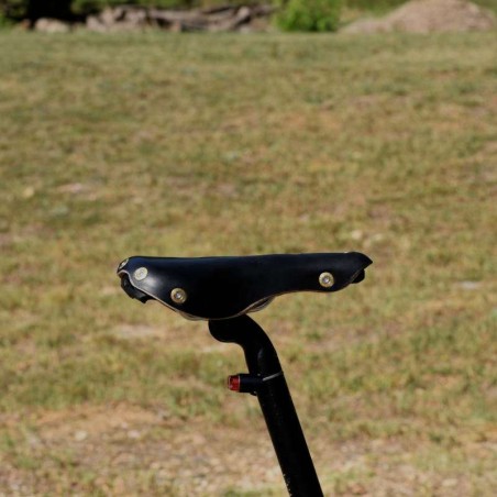 Öppen cykelsadel i läder för damer med nervus pudendus Berthoud Marie Blanque