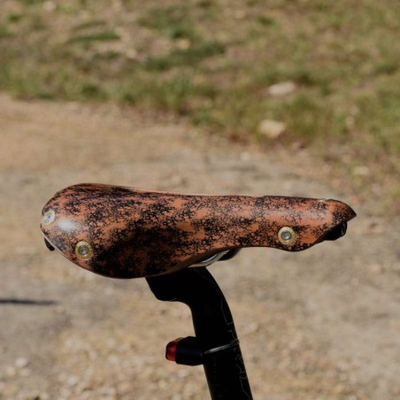 Sillín de bicicleta de cuero Abierto Marie Blanque Corcho