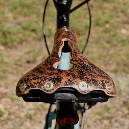 Sillín de bicicleta de cuero Abierto Marie Blanque Corcho