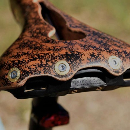 Sillín de bicicleta de cuero Abierto Marie Blanque Corcho