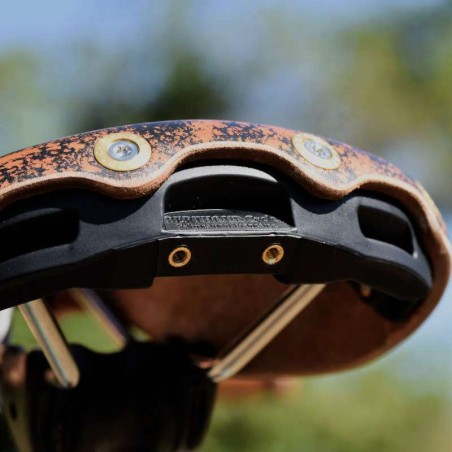 Sillín de bicicleta de cuero Abierto Marie Blanque Corcho