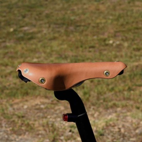 Sillín de bicicleta de cuero Abierto Marie Blanque natural