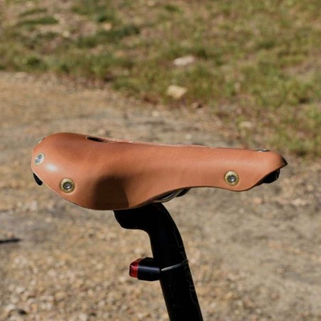 Sillín de bicicleta de cuero Abierto Marie Blanque natural