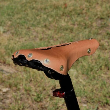 Lederen zadel Marie Blanque open naturel