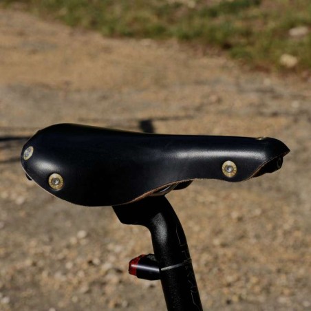 Selle vélo cuir dame rails titane randonnée Berthoud Agnel