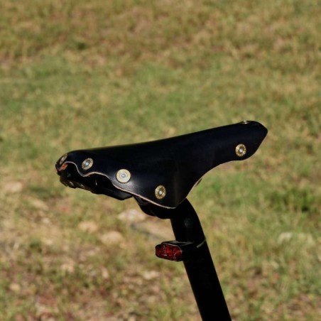 Selle vélo cuir dame rails titane randonnée Berthoud Agnel